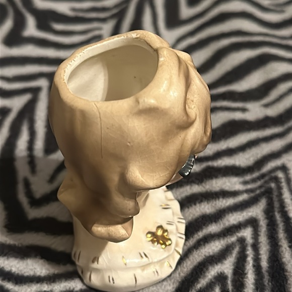 NAPCO Mid Century 1950's Lady Head Vase 3 1/2" Tall CF6060 National Potteries - Picture 5 of 6